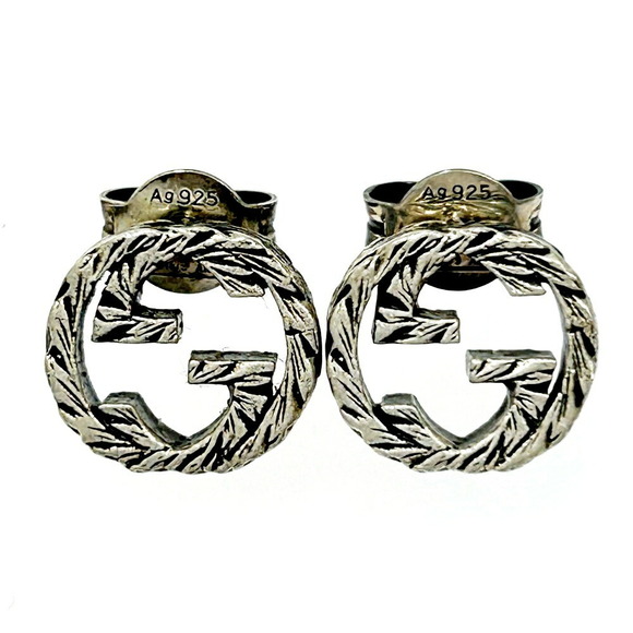 Gucci Silver Arabesque Interlocking GG Earrings - Picture 2 of 8